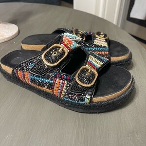 House of Harlow 1960 Multicolor Beaded Sandals